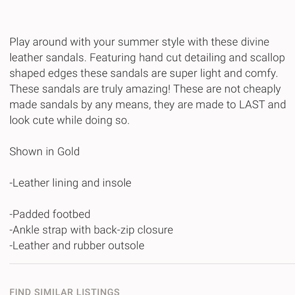 ELF Midsummer Gold Leather Sandals with Hand Cut Detailing - Picture 3 of 13